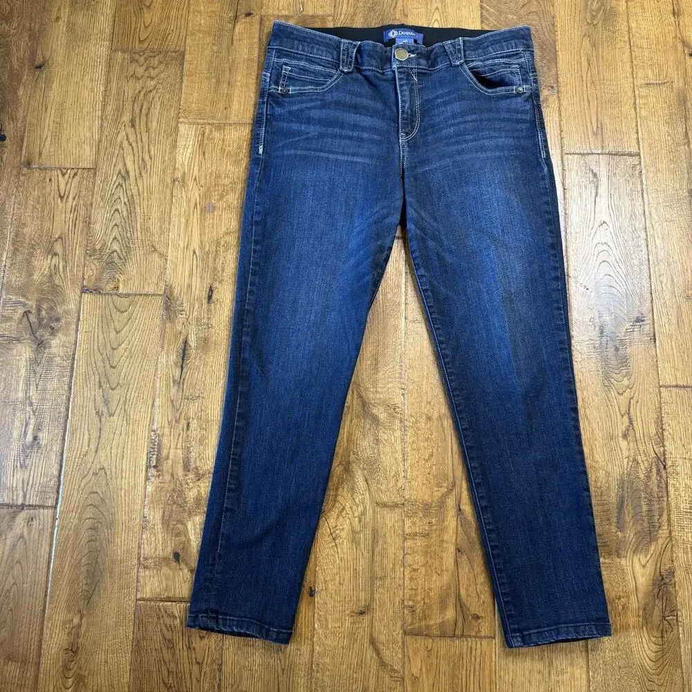 Democracy Ab Solution Mid Rise Skinny Stretch Dark Blue Jeans Women’s Sz 12 - Picture 1 of 7